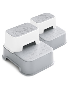 Escalera de 2 pasos Wiifo gris para niños antideslizante