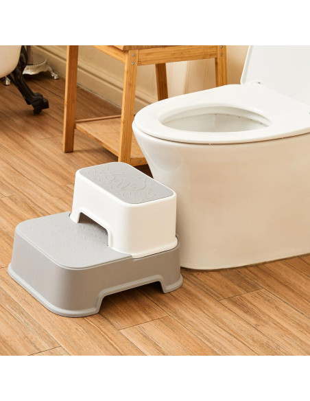 Escalera de 2 pasos Wiifo gris para niños antideslizante