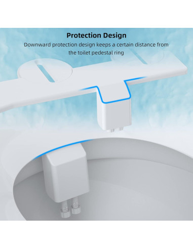 Bidet Mecánico Hibbent para Inodoro Doble Boquilla Agua Fría