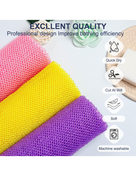 Esponja de Baño Exfoliante Africana GIGULES 3 Piezas 80x30 cm