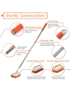 Cepillo de Limpieza 2 en 1 JEHONN con Mango Largo 106 cm 2
