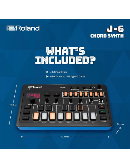Roland AIRA J-6 Sintetizador Portátil con Secuenciador