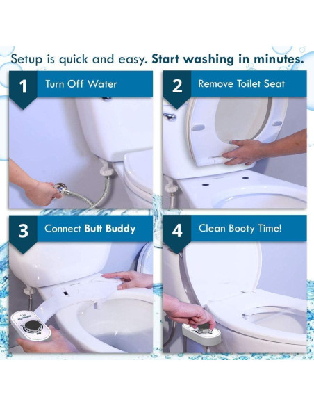 Bidet de Agua Fresca Butt Buddy - Instalación Fácil, Universal Bidet de Agua Fresca Butt Buddy - Instalación Fácil, Universal
