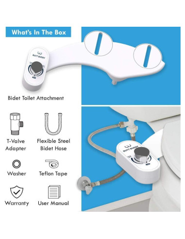 Bidet de Agua Fresca Butt Buddy - Instalación Fácil, Universal