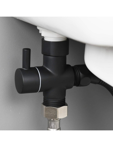 Válvula T 3 Vías Latón CIENCIA Adaptador Bidet Negro Válvula T 3 Vías Latón CIENCIA Adaptador Bidet Negro