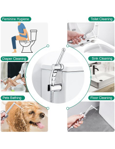 Rociador de Bidet Manual CREA con Manguera 120 cm Cromo 2
