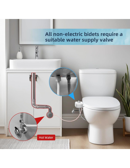 Accesorio de Bidet Hibbent JBY2000, Agua Fría y Caliente