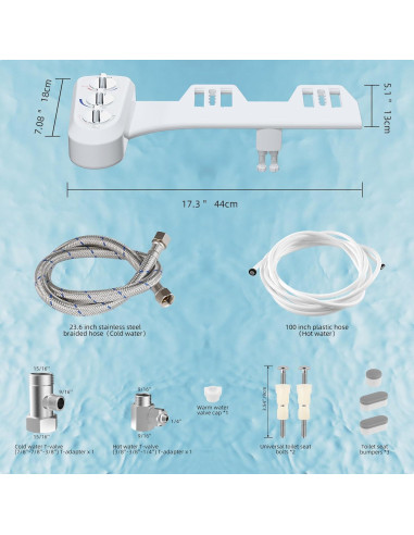 Accesorio de Bidet Hibbent JBY2000, Agua Fría y Caliente