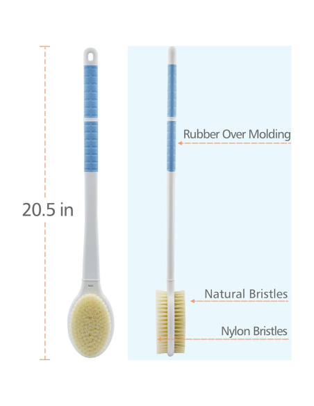 Cepillo de Ducha Honomo Doble Cara Mango Extra Largo 52 cm