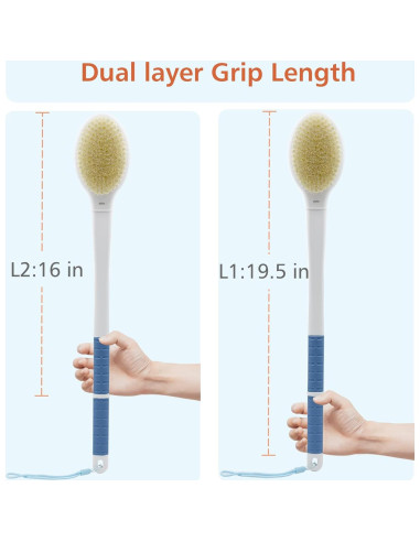 Cepillo de Ducha Honomo Doble Cara Mango Extra Largo 52 cm