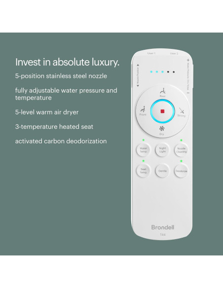 Asiento de Inodoro Bidet Eléctrico Brondell T44-RW 3.95kg