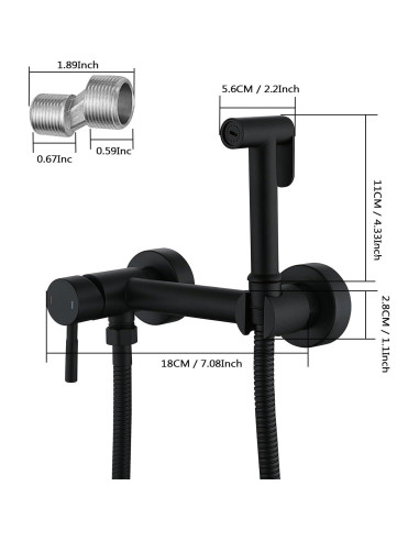 Rociador de Bidet BARROCK HBS-05MB Agua Caliente y Fría