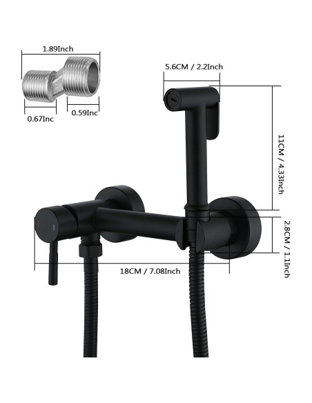 Rociador de Bidet BARROCK HBS-05MB Agua Caliente y Fría
