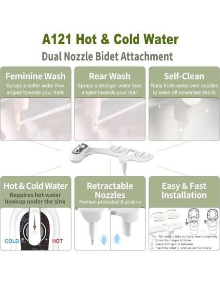 Accesorio de Bidet Apure AB121 Agua Caliente y Fría Accesorio de Bidet Apure AB121 Agua Caliente y Fría