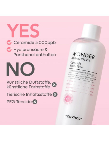 Toner Hidratante TONYMOLY Wonder Ceramide 500 ml Piel Saludable