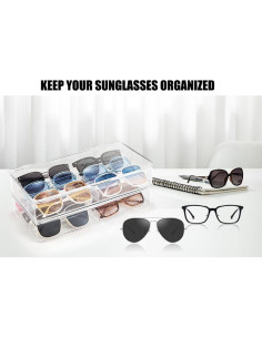 Organizador de Gafas de Sol BOPai Acrílico Apilable - 2 Piezas 2