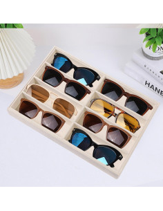 Bandeja Organizadora de Gafas SPAKOWN 2 Pcs Terciopelo 8 Compartimentos 2