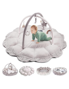 Gimnasio de Juego 5 en 1 para Bebés - Gris - 6 Juguetes