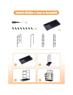 Soporte de Joyería Islifekey 3 Niveles para Collares y Gafas 2