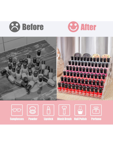 Organizador de Esmaltes y Gafas ALUYUYO 7 Niveles 30x29.5cm