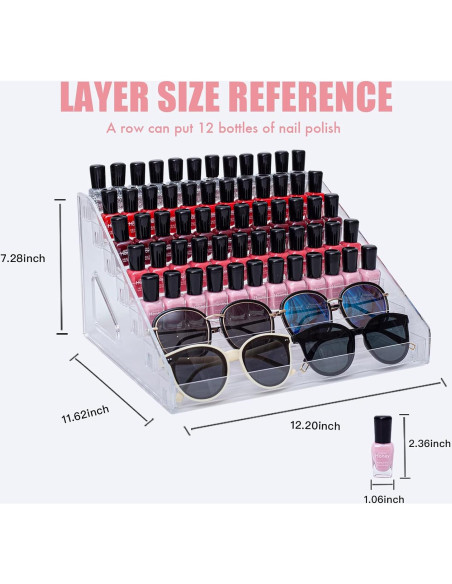 Organizador de Esmaltes y Gafas ALUYUYO 7 Niveles 30x29.5cm