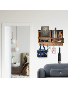 Soporte de Llaves y Organizador de Correo WEWEOW 4 Ganchos 2