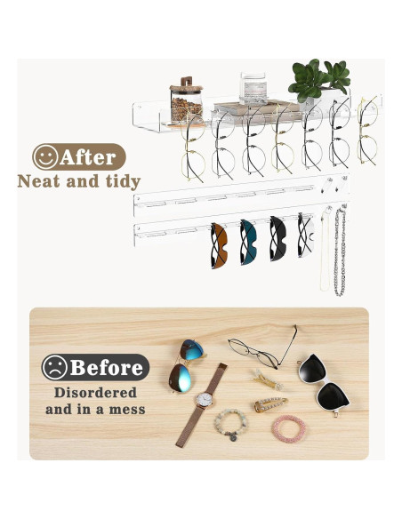 Organizador de Gafas de Sol MoKo 3 Pack Acrílico Montado Organizador de Gafas de Sol MoKo 3 Pack Acrílico Montado