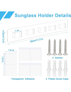 Organizador de Gafas de Sol Douildhaiy 5 Ranuras Transparente 2