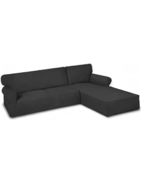 Cubiertas de Sofá Seccional PureFit Gris Oscuro 2 Pcs