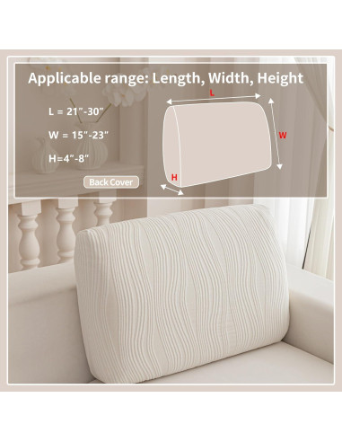 Funda de sofá elástica QIANMEW 1PC Marfil para L y modular