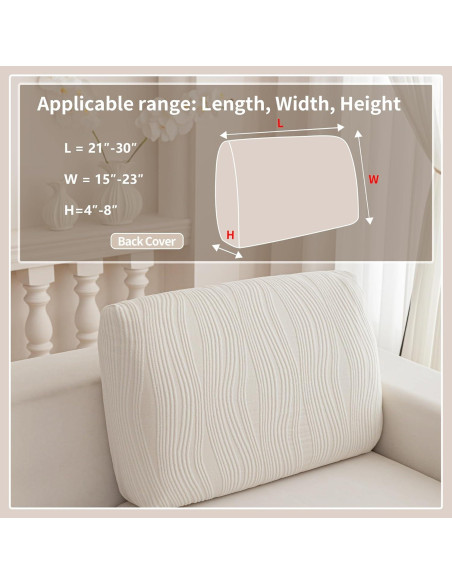 Funda de sofá elástica QIANMEW 1PC Marfil para L y modular