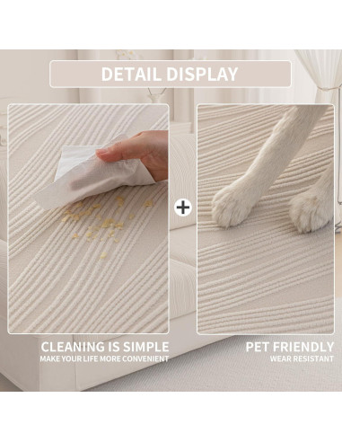 Funda de sofá elástica QIANMEW 1PC Marfil para L y modular