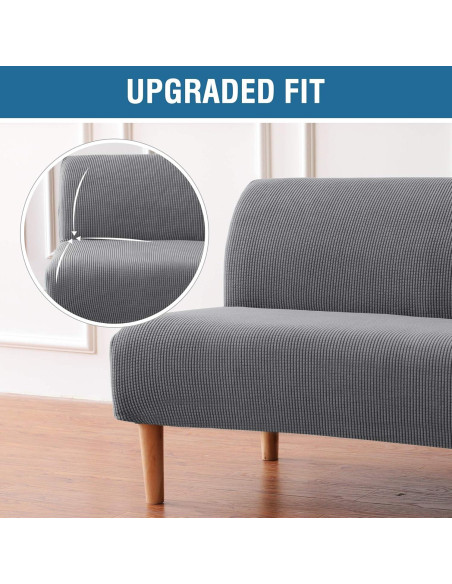 Funda de Futón Estirable H.VERSAILTEX Gris Jacquard 1 Pieza