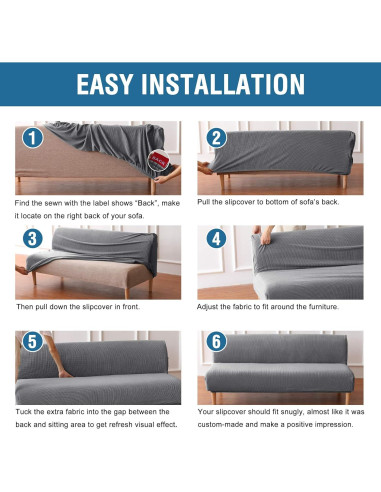 Funda de Futón Estirable H.VERSAILTEX Gris Jacquard 1 Pieza