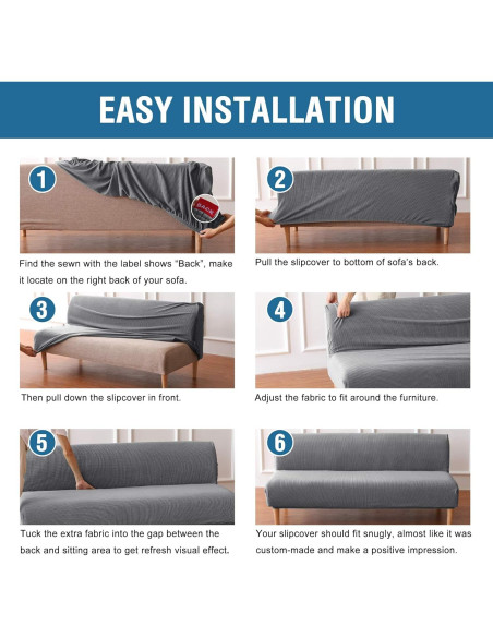 Funda de Futón Estirable H.VERSAILTEX Gris Jacquard 1 Pieza