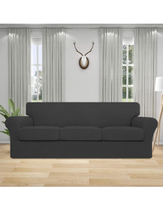 Funda de Sofá Easy-Going Grande Elástica Spandex Gris 2