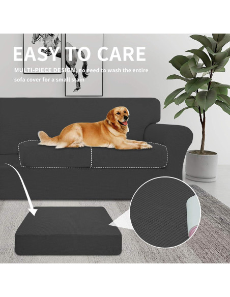 Funda de Sofá Easy-Going Grande Elástica Spandex Gris