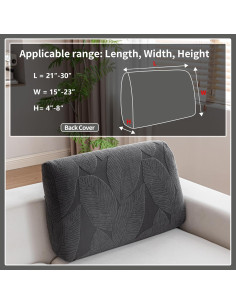 Funda de Sofá Seccional QIANMEW Gris Oscuro Lavable 1PC 2