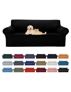 Funda elástica para sofá 3 cojines Cupuamon negra