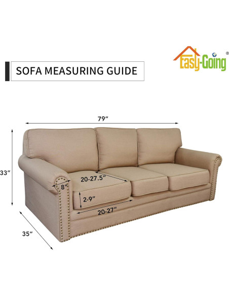 Funda de Sofá Easy-Going Grande Elástica Spandex Gris