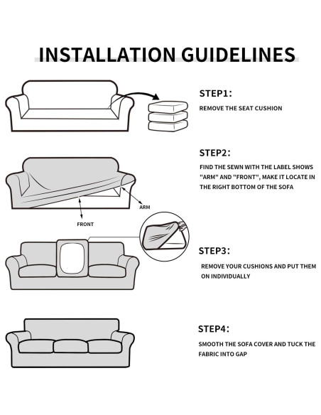 Funda de Sofá Easy-Going Grande Elástica Spandex Gris