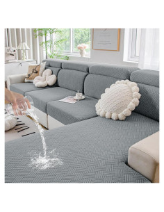 Fundas de Cojín de Sofá Impermeables Hyha 3PC Gris
