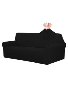 Funda de Sofá Jacquard Easy-Going Negra 1 Pieza Antideslizante