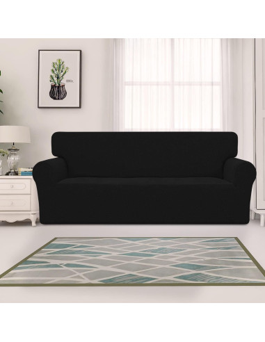 Funda de Sofá Jacquard Easy-Going Negra 1 Pieza Antideslizante