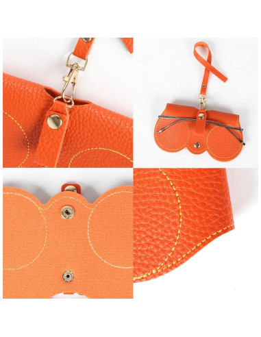 Estuche de Gafas de Sol de Cuero Suave Negro Marrón