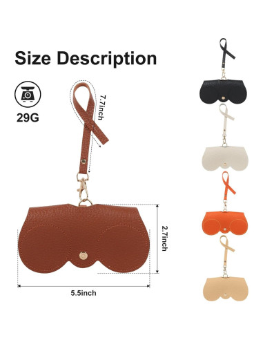 Estuche de Gafas de Sol de Cuero Suave Negro Marrón