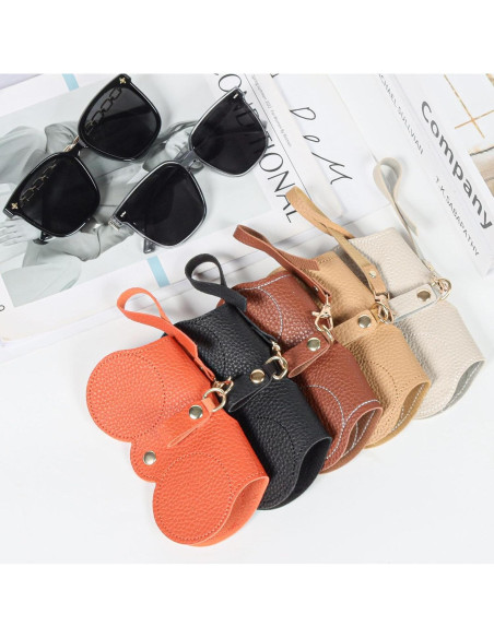 Estuche de Gafas de Sol de Cuero Suave Negro Marrón