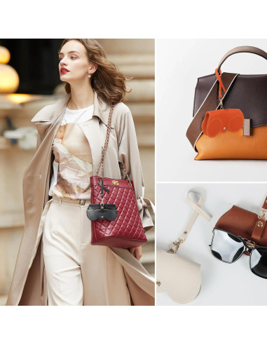 Estuche de Gafas de Sol de Cuero Suave Negro Marrón