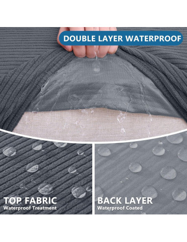 Funda de Sofá Impermeable Hyha 3 Piezas Gris Oscuro