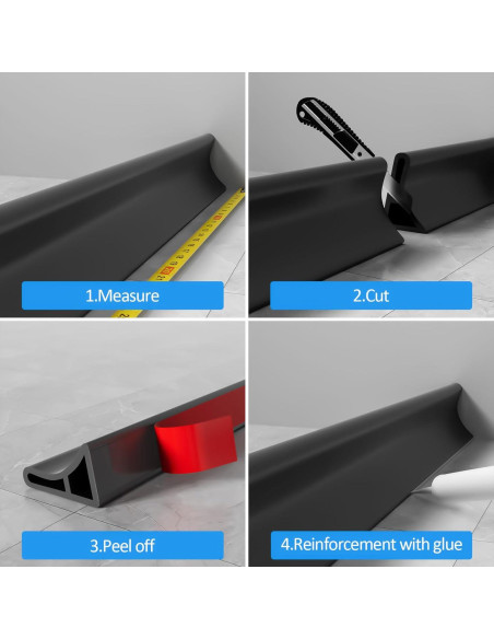 Barrera de Agua para Ducha Raycity 3,30 cm Negro 2,13 cm